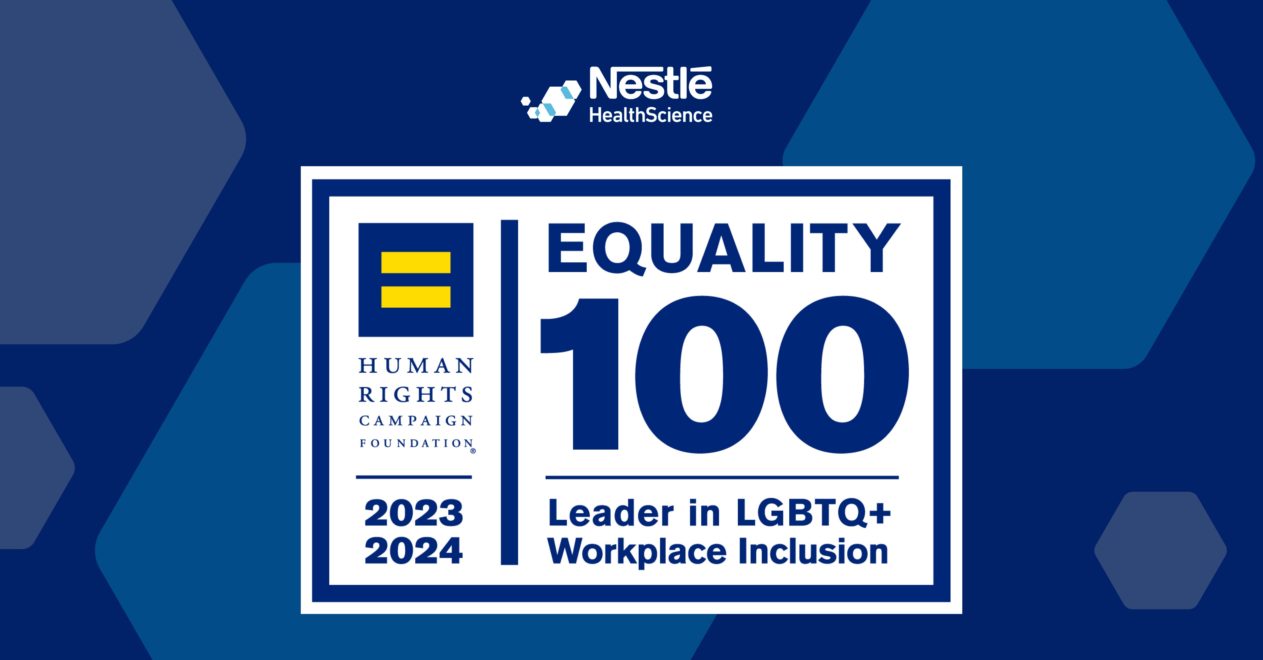 Nestlé Health Science Earns Top Score in Human Rights Campaign Foundation’s 2023-2024 Corporate Equality Index