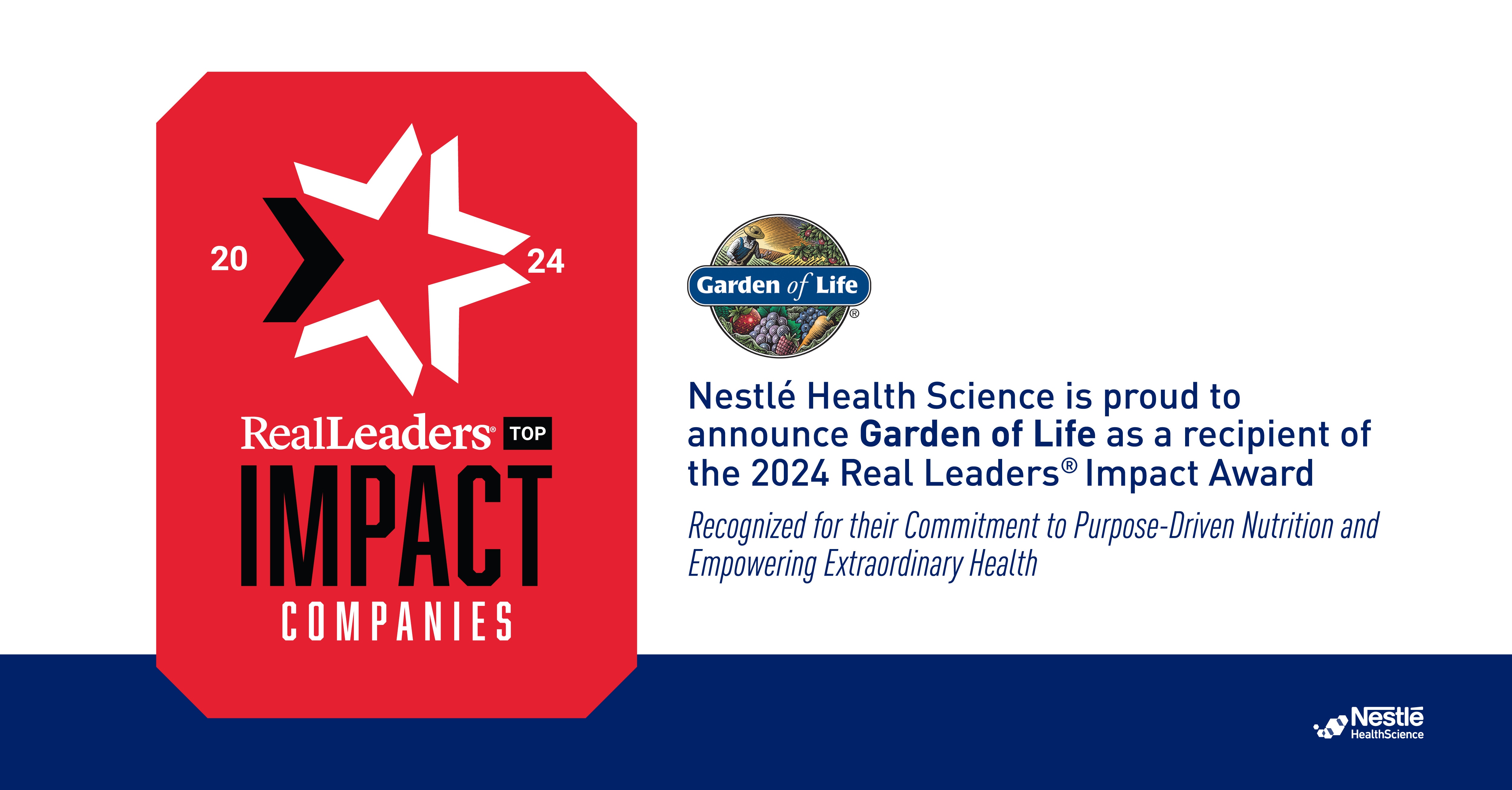 Garden of Life Named 2024 Real Leaders®️ Top Impact Company